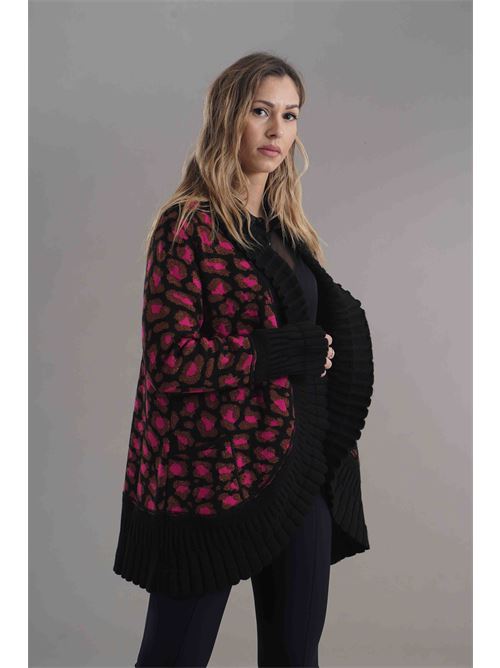 Cardigan in misto lana Love To Love by Gai Mattiolo | LV2019BRONZO/NERO/FUXIA